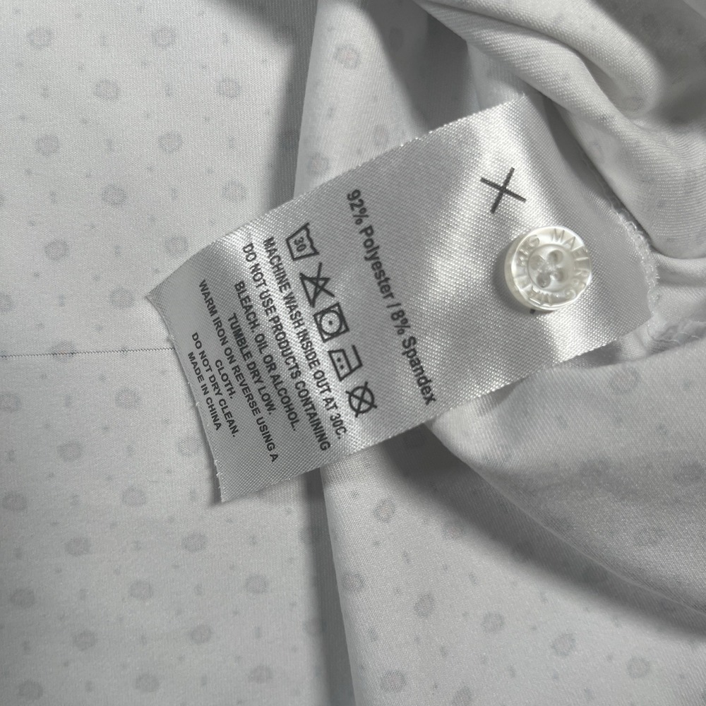 Maelreg Performance Polo Shirt Men's 2XL White Spotted‎ Lightweight Golf UPF - Picture 6 of 9